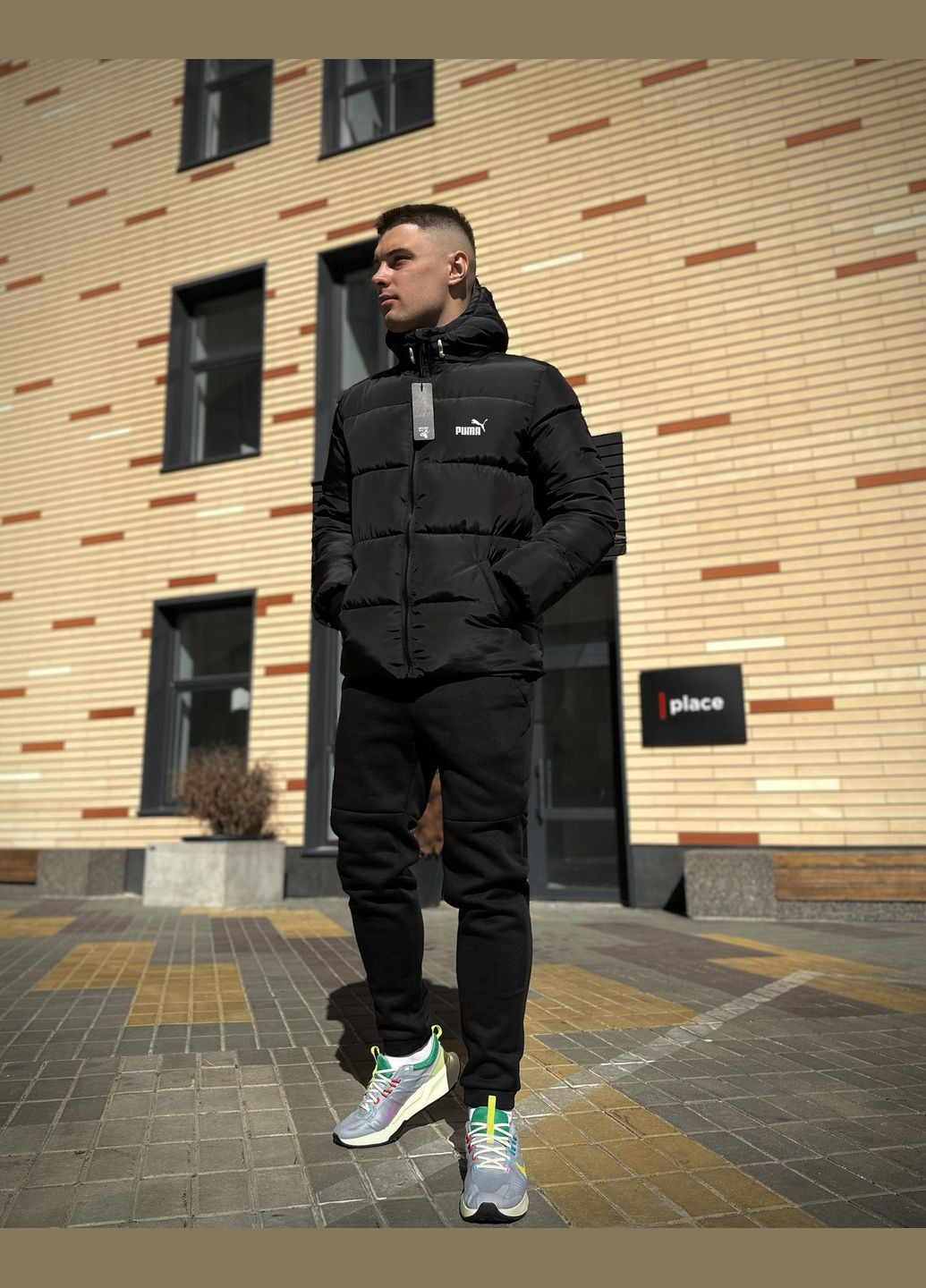 Чорна зимня куртка зимова біо-пух до -25℃ No Brand