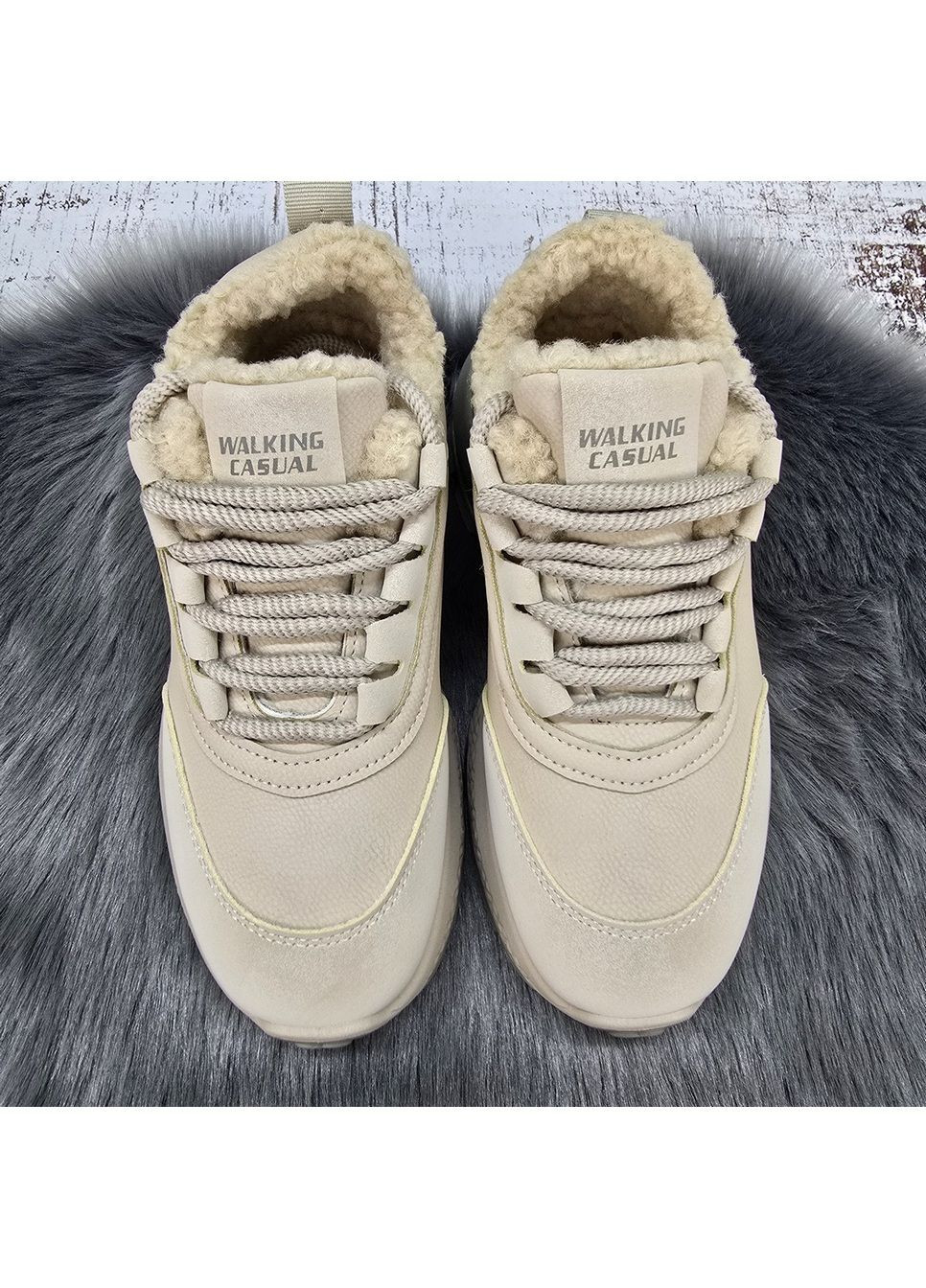 Зимние женские зимние кроссовки с искусственным мехом тедди Gipanis из искусственного нубука