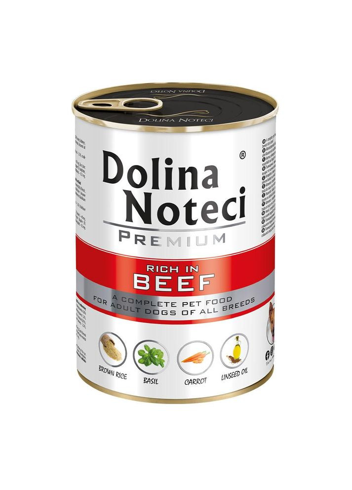 Вологий корм для собак Premium з яловичиною 400 г (*) Dolina Noteci (363839760)