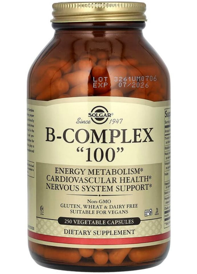Вітаміни В-100 комплекс B-Complex "100" 250 капс Solgar (359473184)