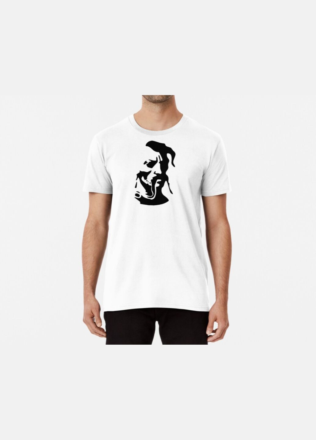 Біла чоловіча патріотична футболка з принтом козак україна Stedman