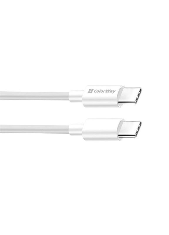 Кабель USB Type-C - USB Type-C (M/M), PD Fast Charging 100W, 5.0 А, 1 м, White (CW-CBPDCC058-WT) Colorway (336952183)