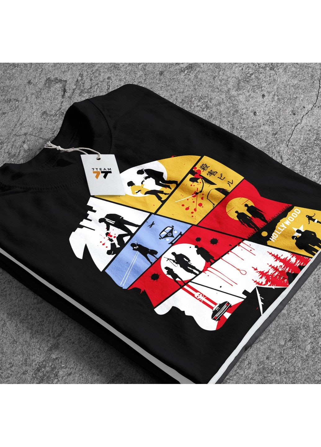 Чорна футболка з принтом tarantino collection No Brand