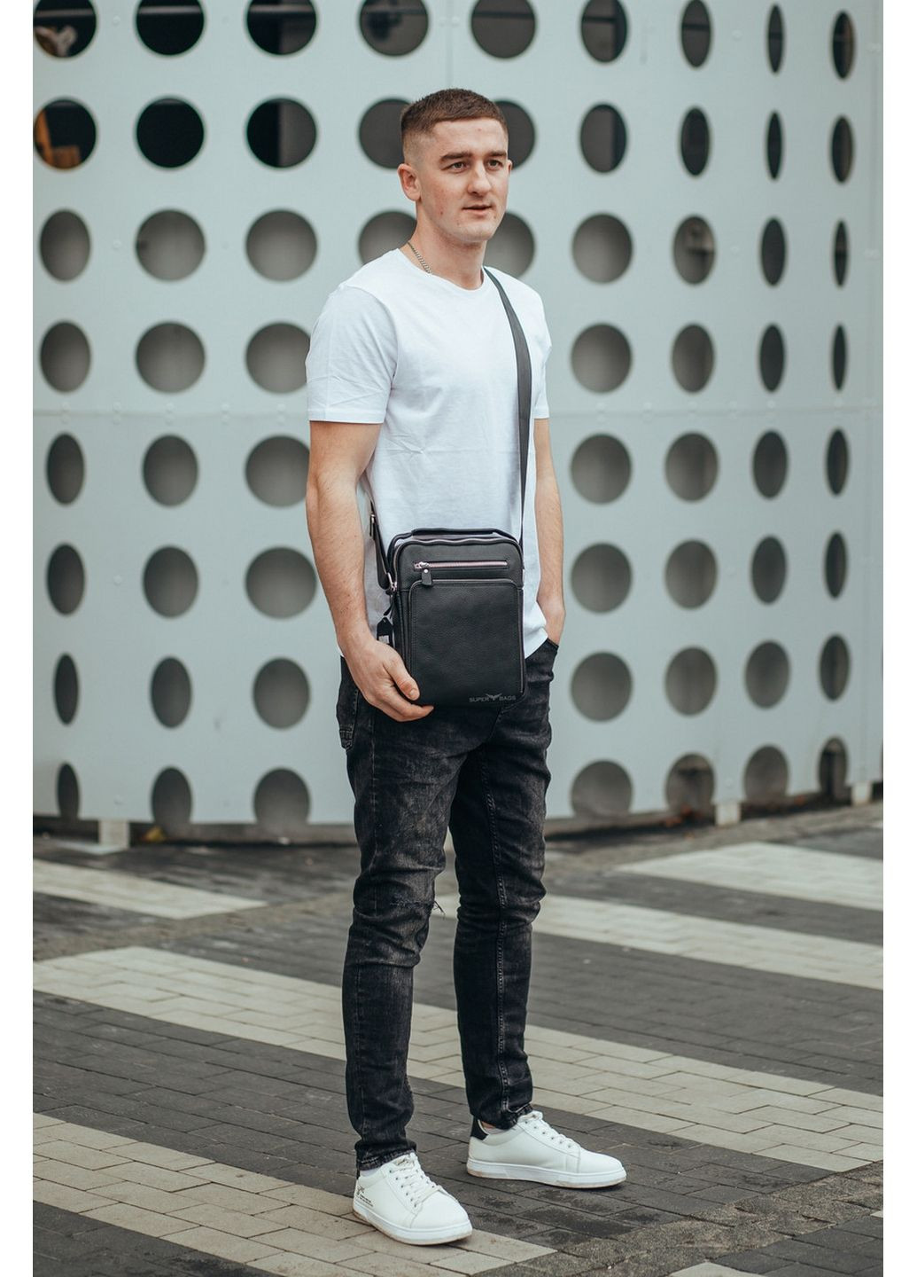 Мужская кожаная сумка через плечо 26х22х6 см Tiding Bag (315872254)