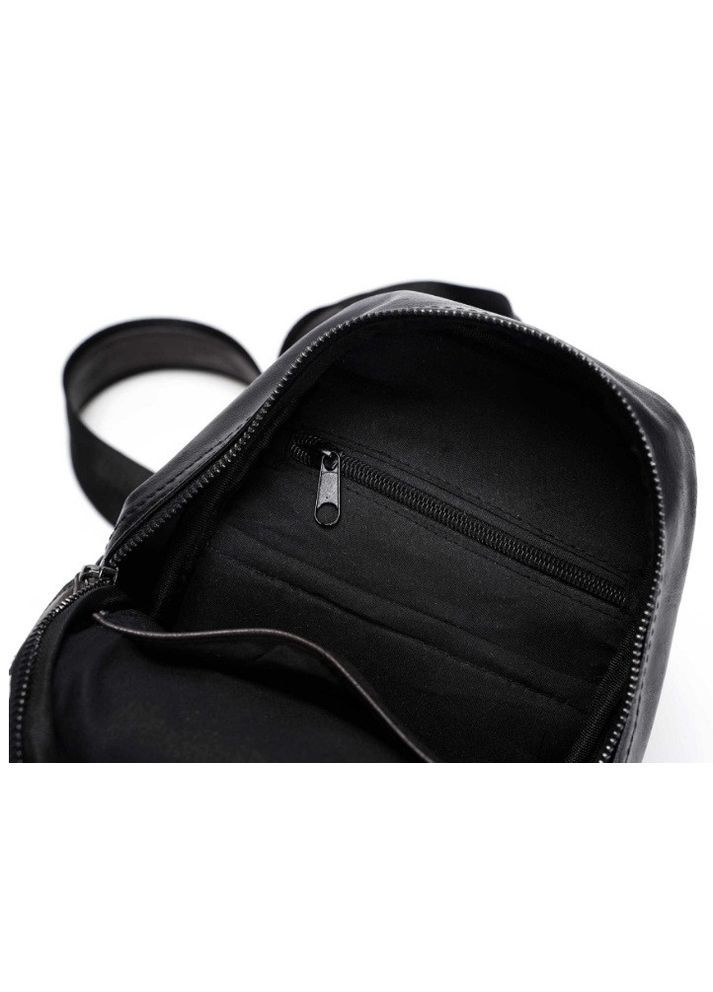 Велика чоловіча бананка сумка на груди екошкіра чорна, сумка-бананка на плече(BRT) Eton (336551858)