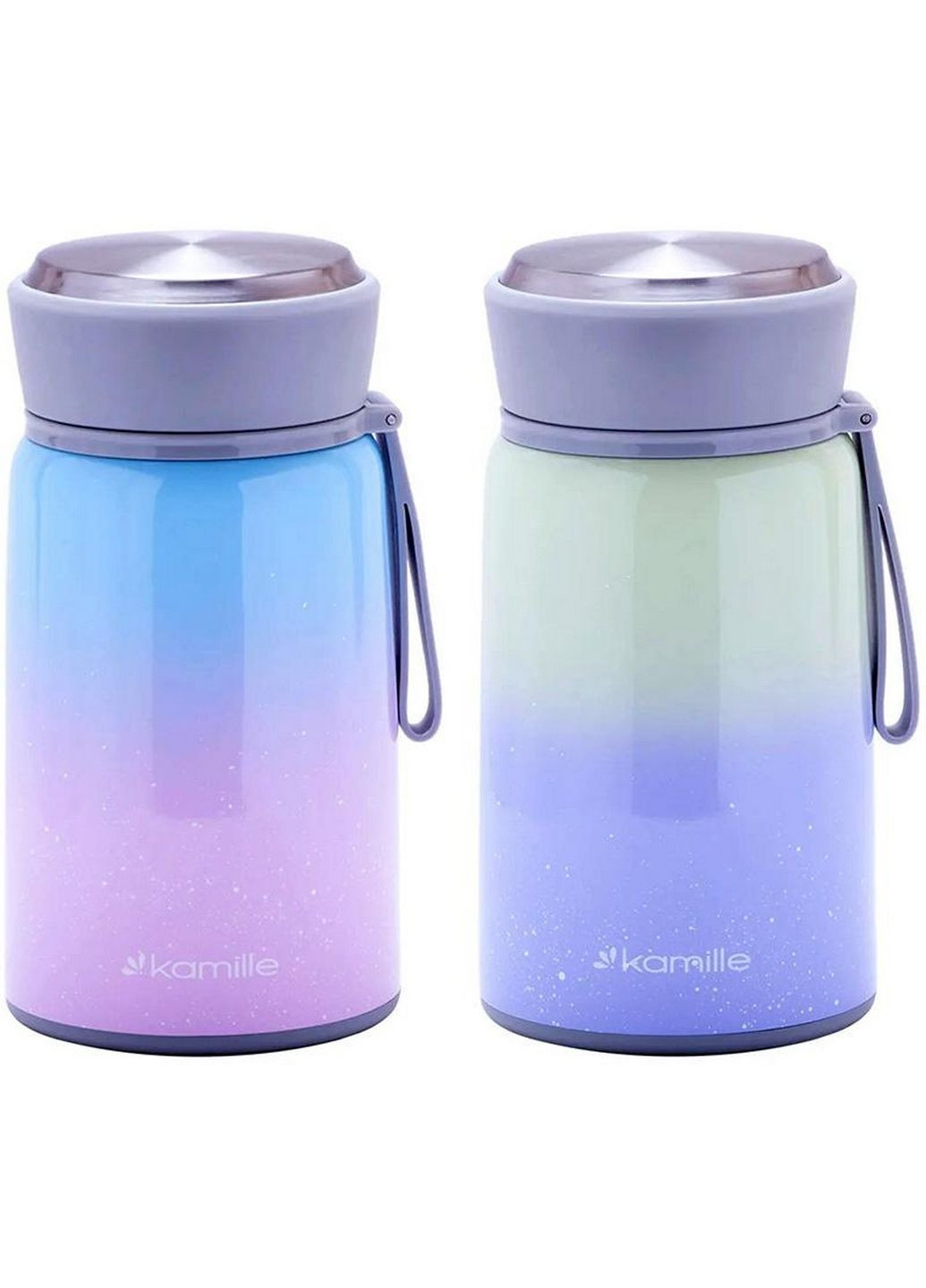 Термос пищевой Градиент из нержавеющей стали с ложкой 19,5 см Kamille (289463817)