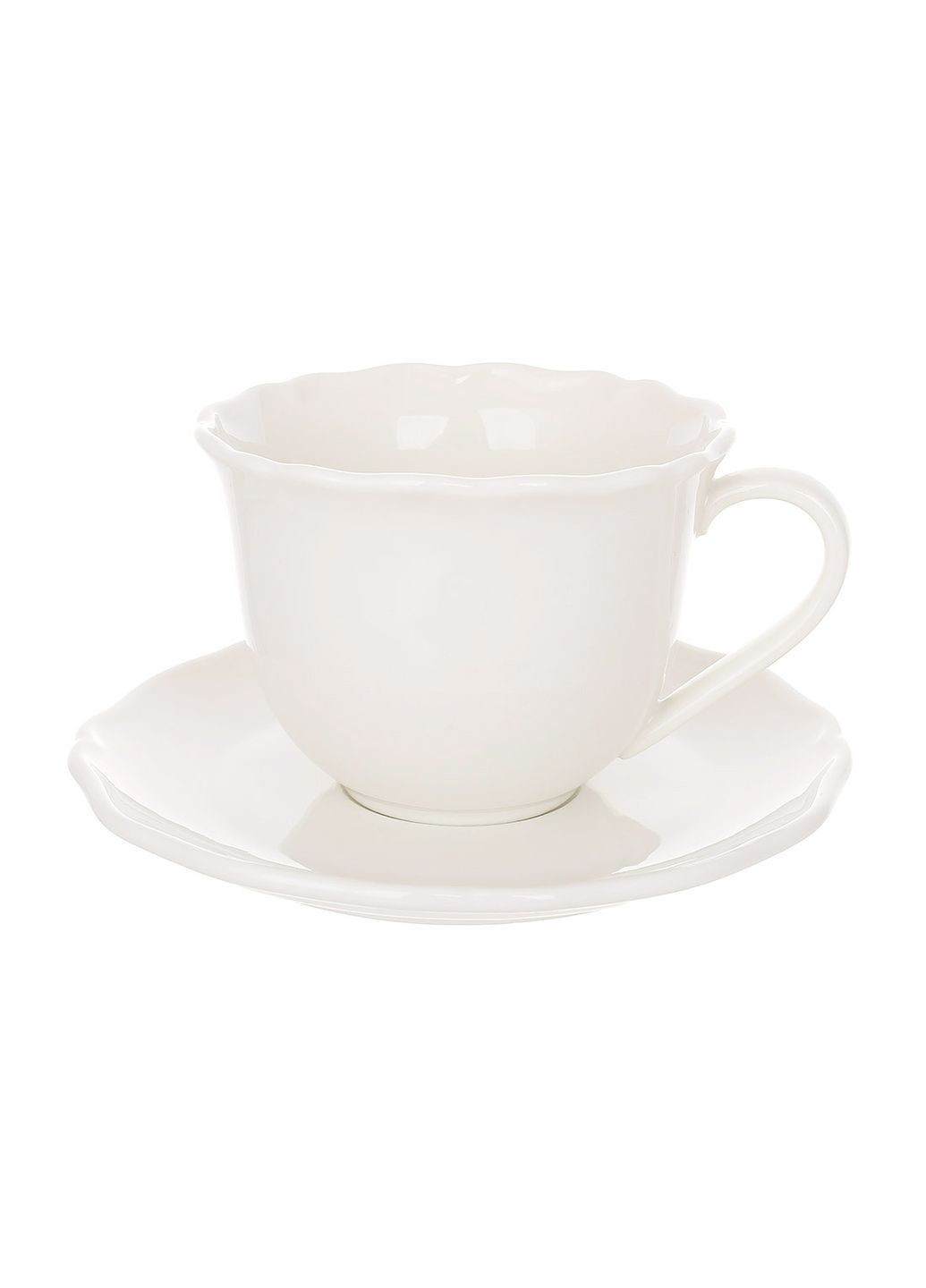 Набор фарфоровый Pure White: чашка 220мл с блюдцем на 1 персону Home Decor (374325842)