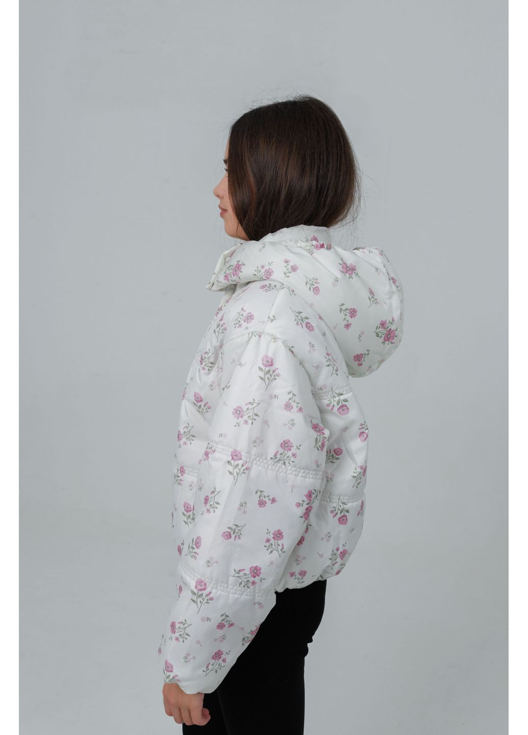 Комбинированная демисезонная куртка молчно-пудровый Cvetkov Милли