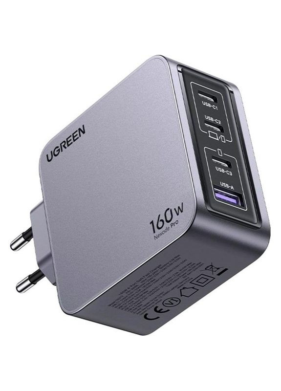 Зарядное устройство 4xUSB 160W (3xUSBC + USB-A) Gan Nexode Pro серый X763 Ugreen (315435270)
