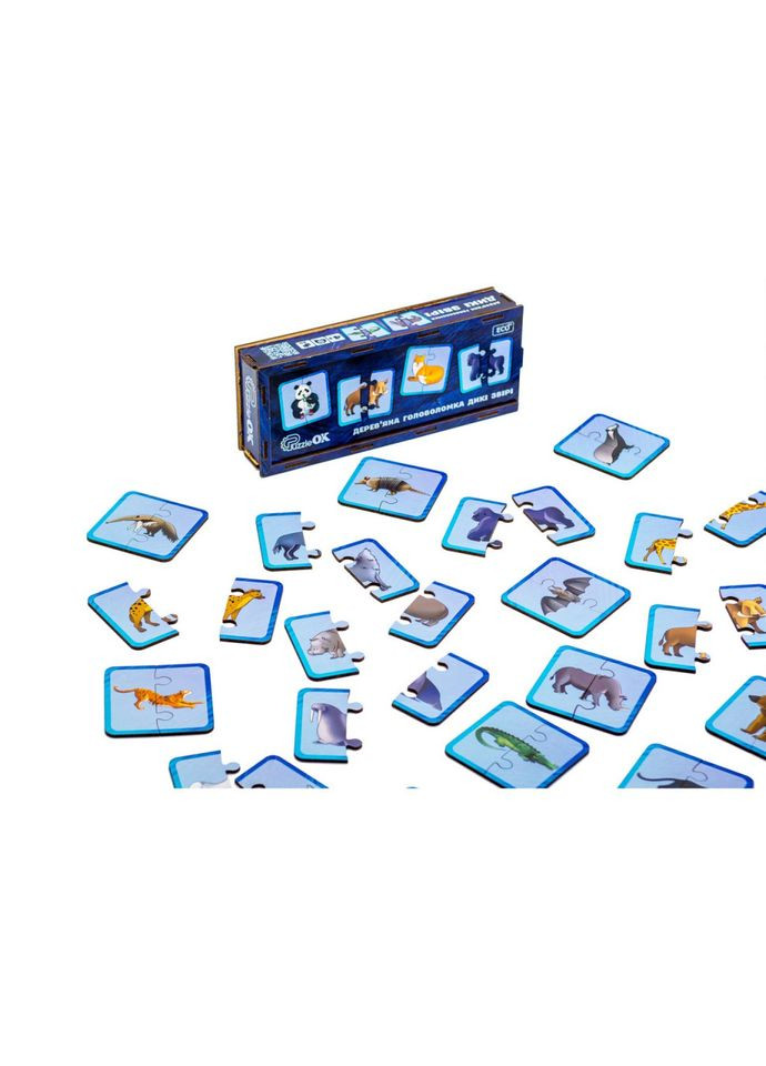 Деревянная головоломка "Дикие животные" Puz-44657, 40 элементов PuzzleOK (317206404)