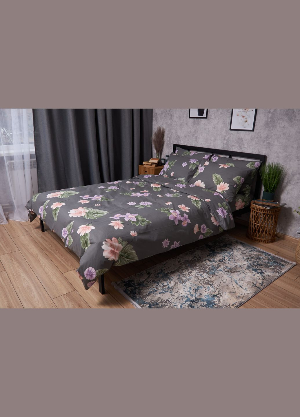 Комплект постільної білизни Бязь Gold Люкс King Size 220x240 наволочки 4х50х70 (MS-820004238) Moon&Star Gerbera (288536258)