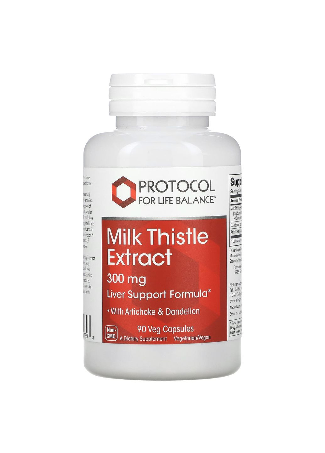 Расторопша пятнистая, Milk Thistle Extract,, экстракт, 300 мг, 90 веганских капсул Protocol for Life Balance (367985487)