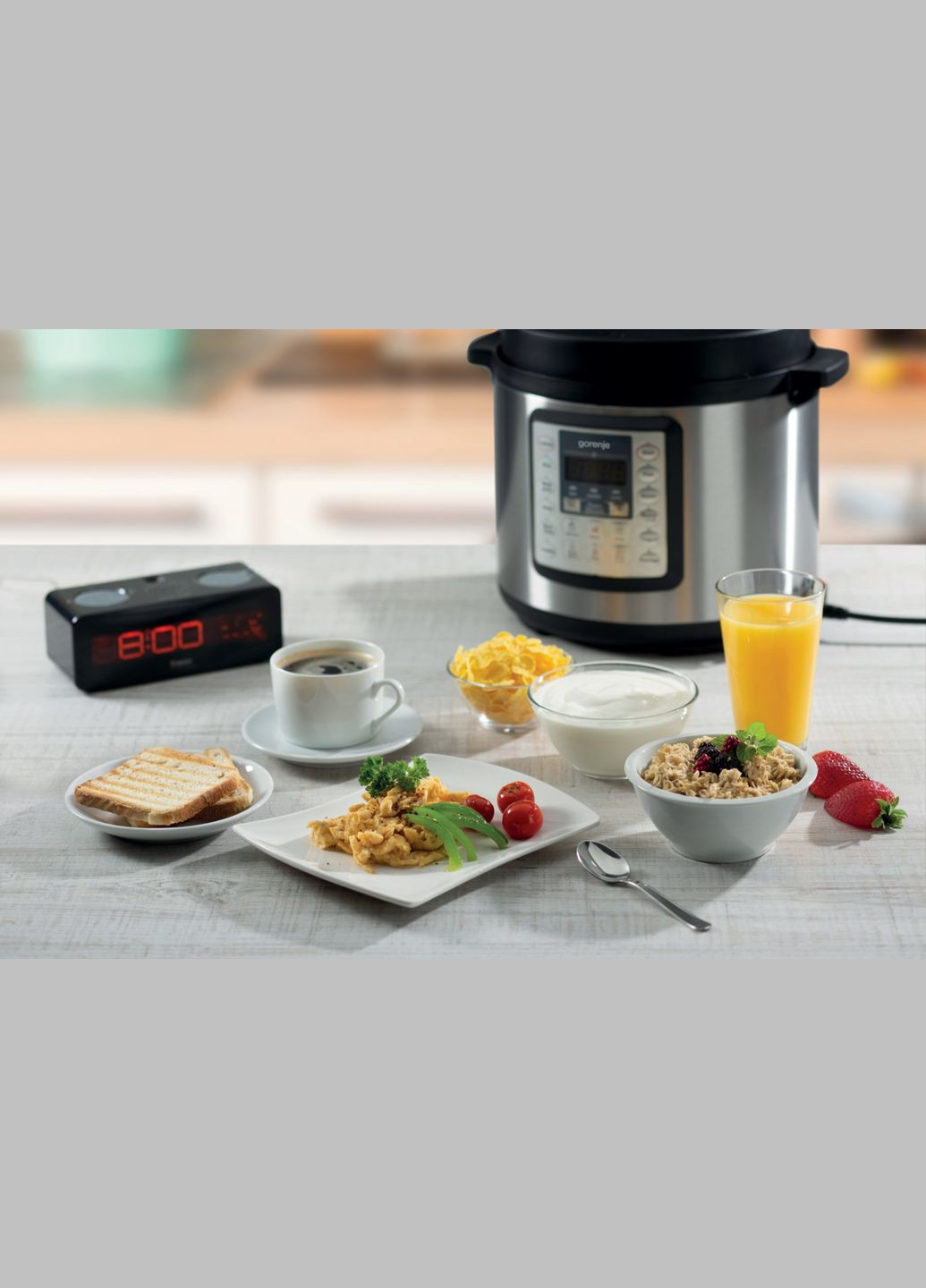 Мультиварка-скороварка, 1000Вт, чаша-6л, електронне керув., 15 програм, метал/пластик, Gorenje (314932258)
