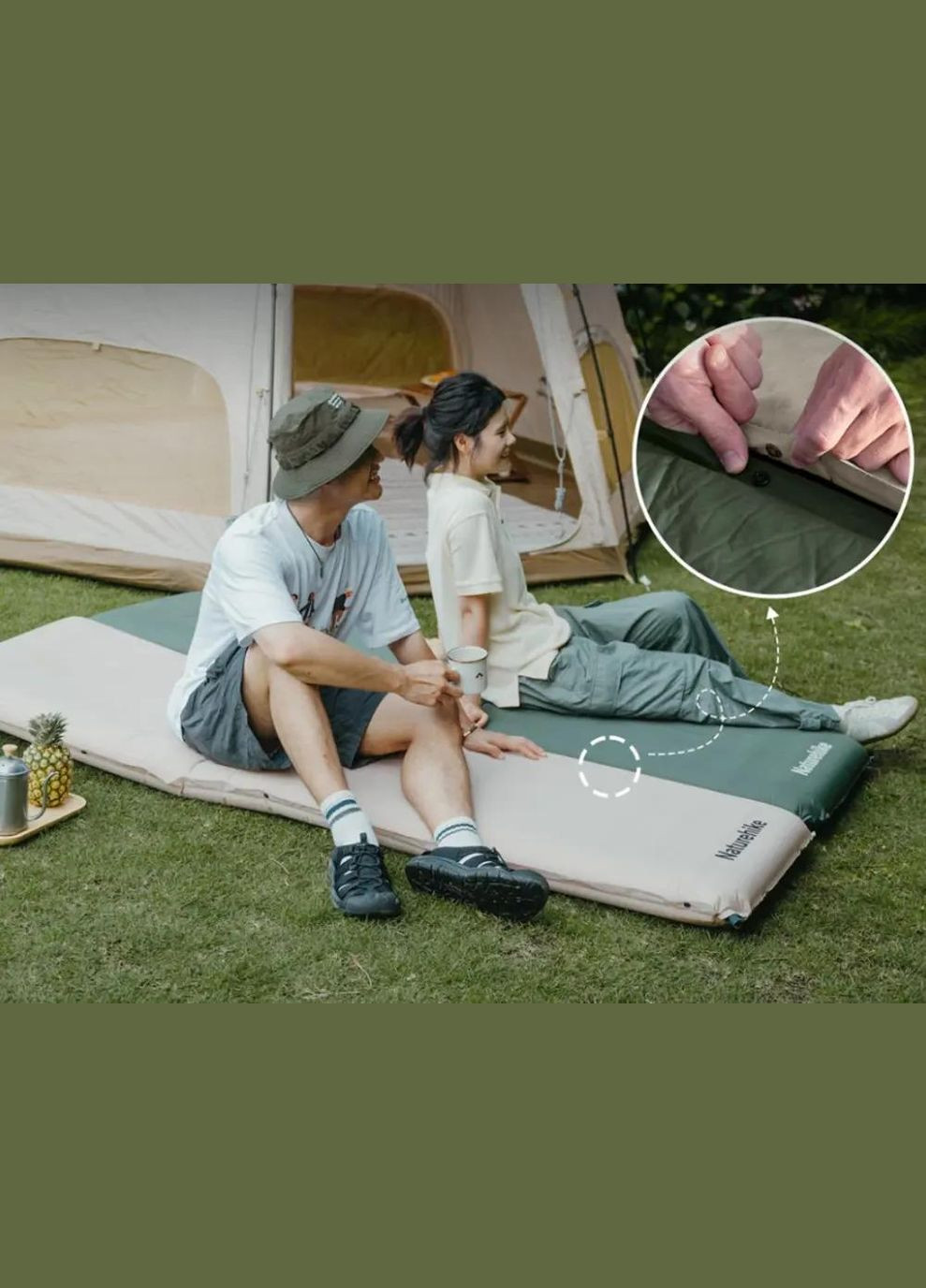 Килимок самонадувний CNK2450WS020 100мм Dark green Naturehike (341540666)