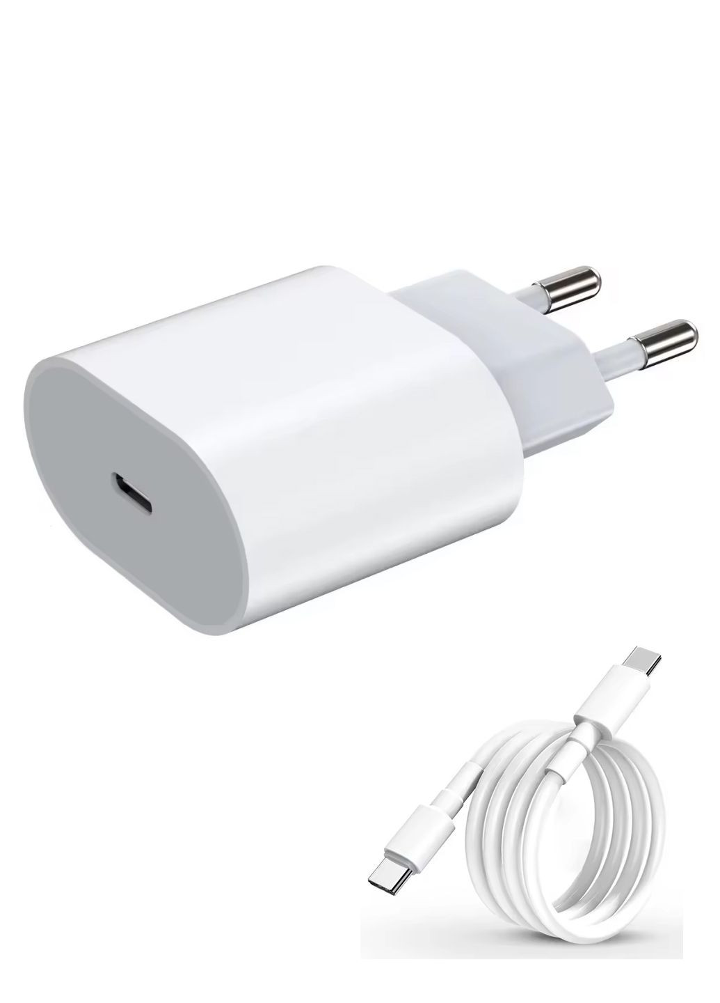 Мережевий зарядний пристрій Goethe PD30W з USB-кабелем Type-C to Type-C 2 метри White No Brand (339109915)