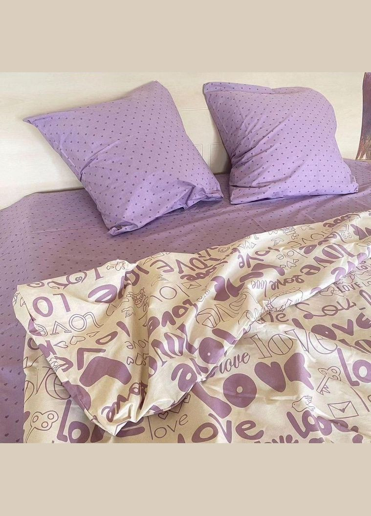 Постільна білизна бязь натуральна 100% бавовна ранфорс Півторний Фіолетовий 145 х 210 (24585210) No Brand (306633999)