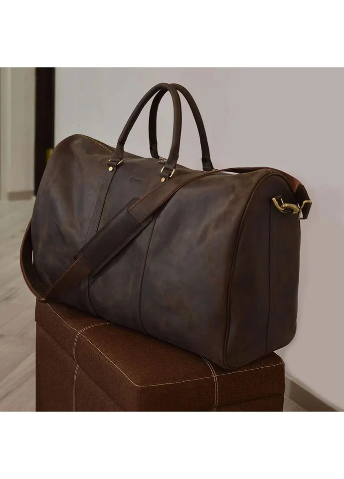 Велика дорожня сумка TARWA шкіряна коричнева 61 см No Brand (400876257)