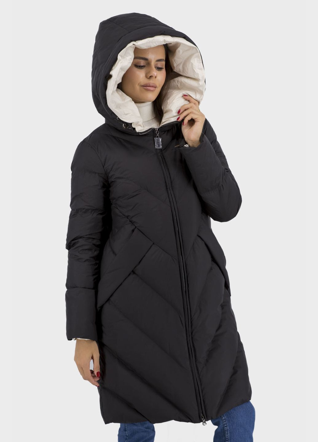 Чорний зимній Пуховик No Brand