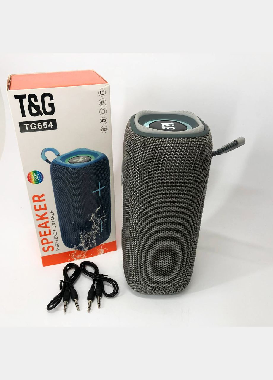 Портативна колонка Bluetooth TG654 8W з підсвічуванням, Бездротова колонка портативна потужна. Колір: сірий No Brand (359474446)