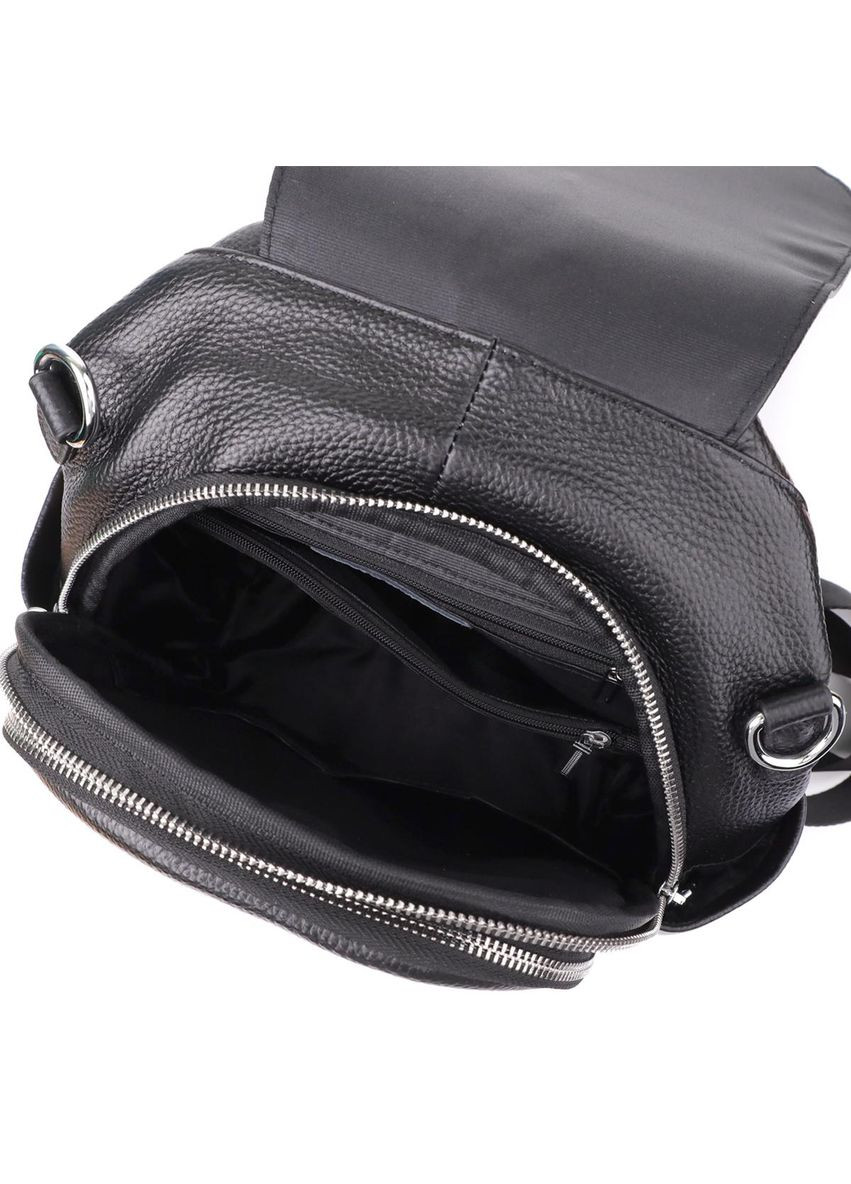 Рюкзак жіночий з натуральної шкіри 10 л міський маленький Чорний 39544 Vintage (355884775)