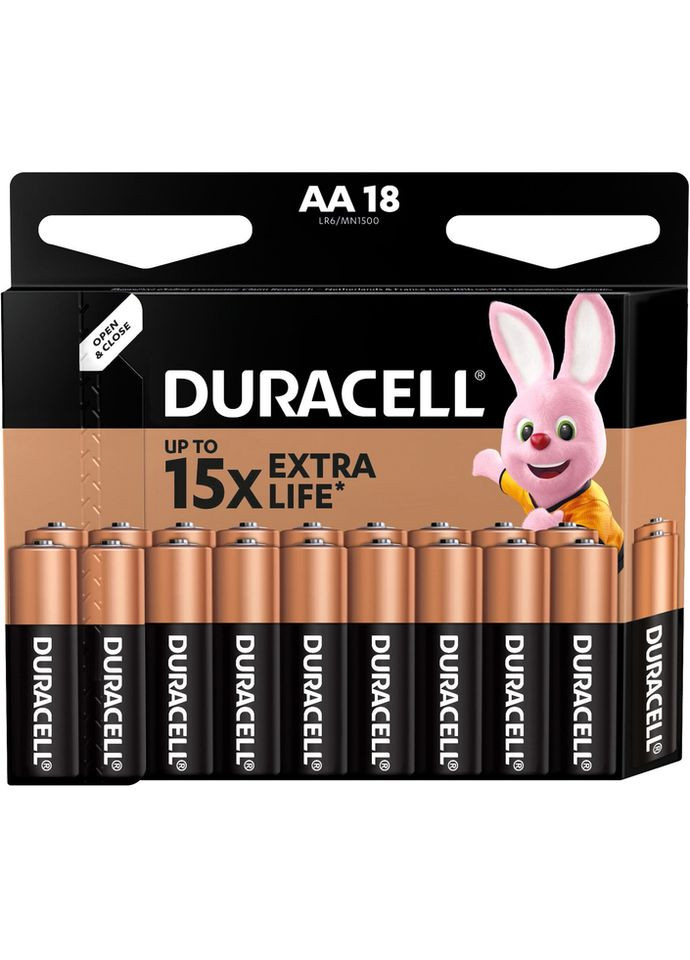 Лужні батареї AA (LR06) MN1500 18 шт (5000394107519) Duracell (358652229)