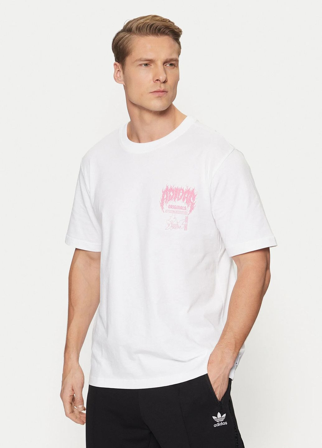 Белая футболка из хлопка adidas