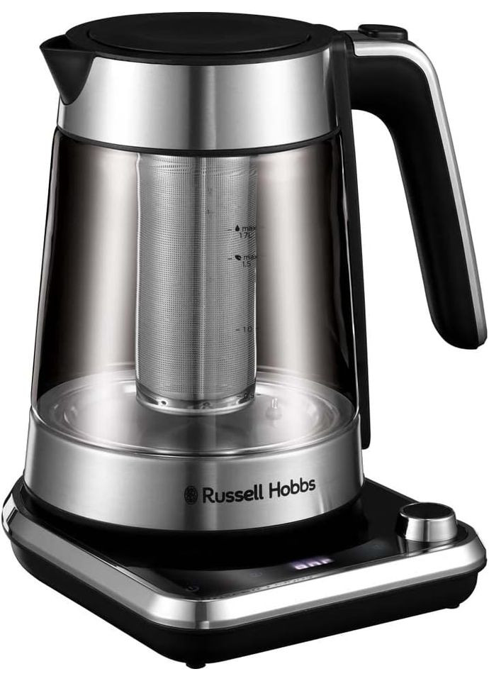 Електрочайник Attentiv Kettle, 1.7л, Strix, скло, база зі сховищем для шнура, сірий Russell Hobbs (315004593)