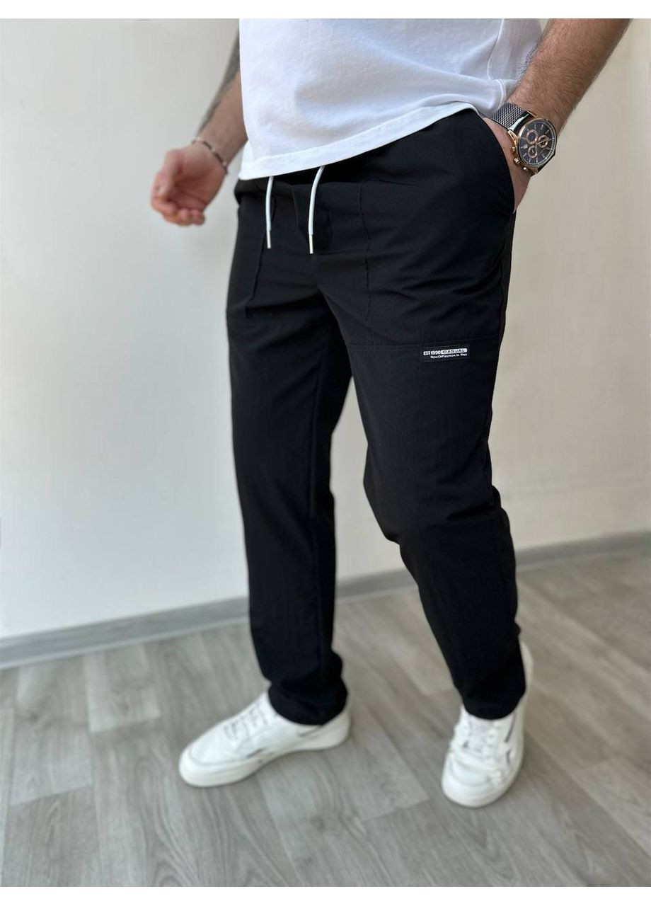 Черные повседневный демисезонные джоггеры брюки DK/DL Мода без кордонів