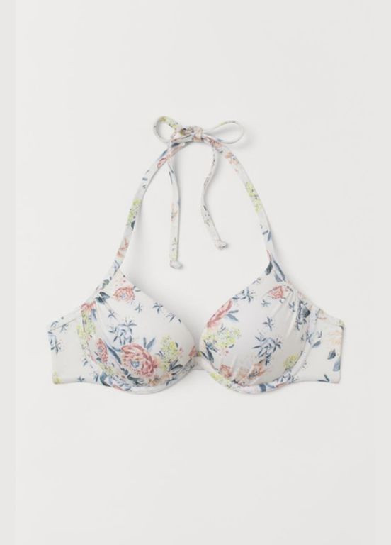 Верхняя часть купальника 0757915001 цветы 70В Кремова H&M (340234666)