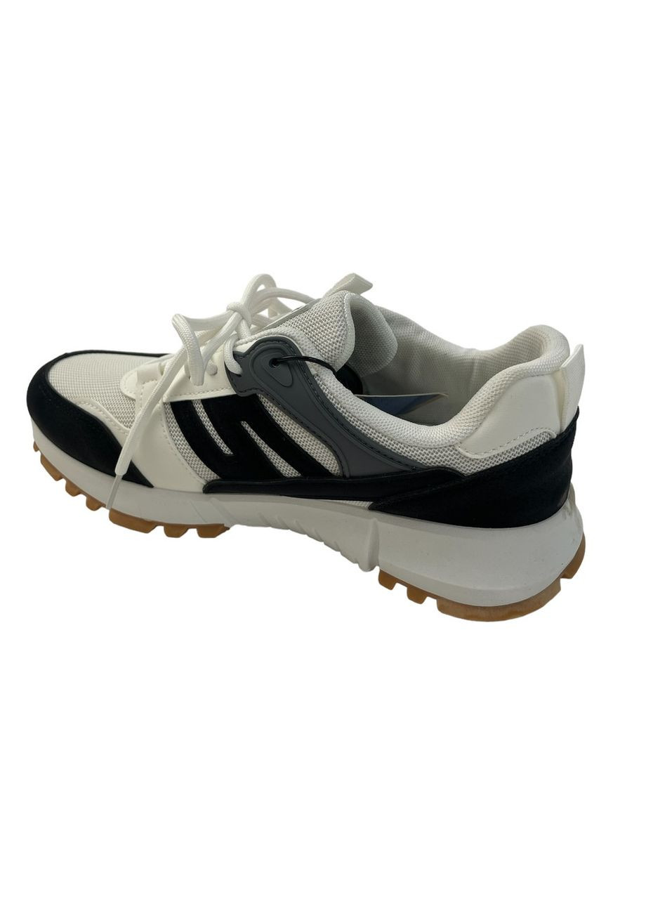 Черно-белые демисезонные мужские кроссовки демисезонные сетка SOLLETA