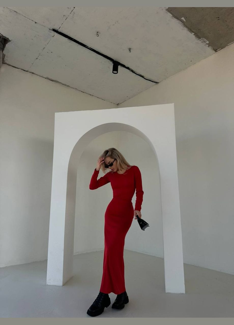 Червона кежуал жіноча сукня рубчик No Brand