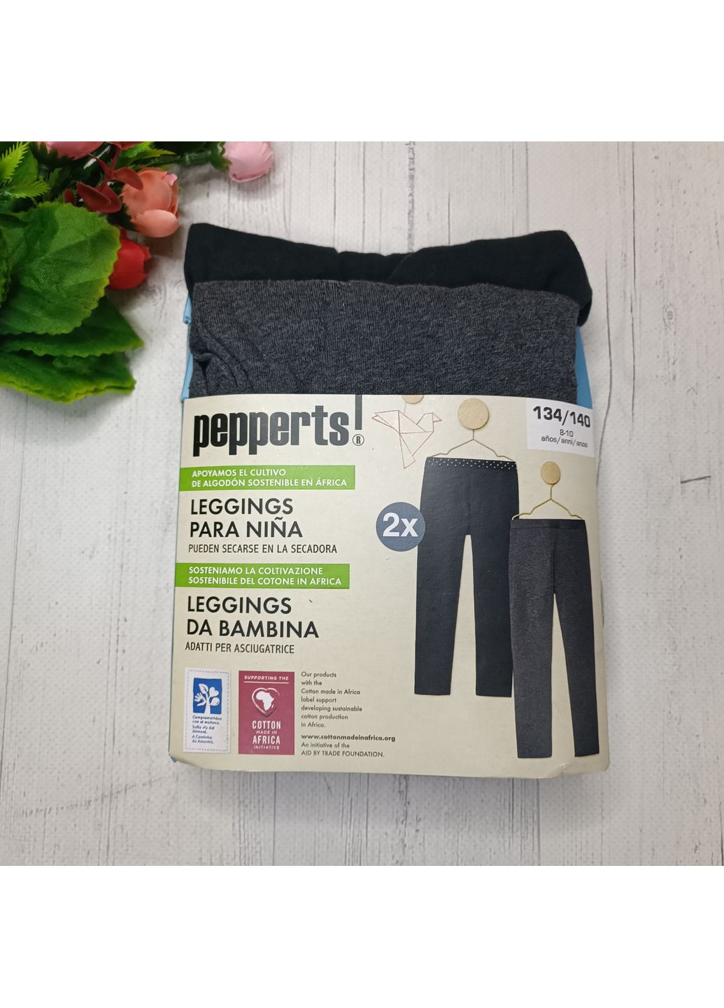 Комбинированные демисезонные лосины для девочки набор 2 шт Pepperts