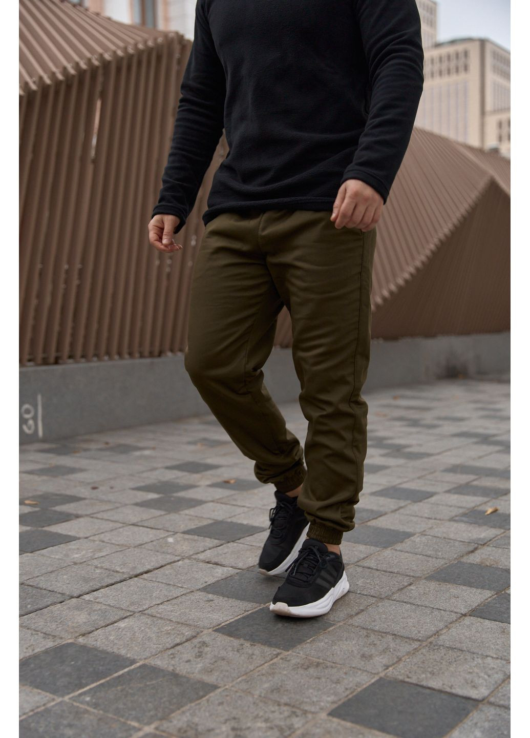 Хаки повседневный, кэжуал демисезонные карго брюки Intruder