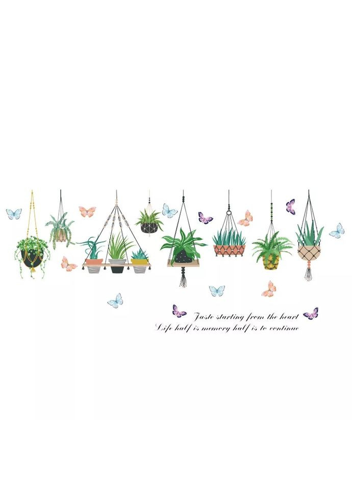 Наклейка на стену 10 подвесных вазонов (лист 60 х 90 см) Б14-1 No Brand (302526478)