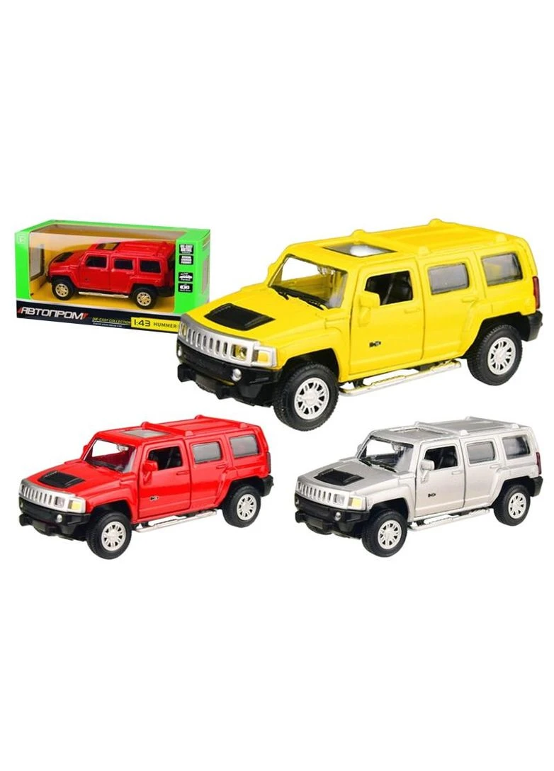 Іграшкова машинка позашляховик Hummer H3 1:43 Автопром металева 4311, 3 кольори, в коробці 14,5x6,5x7 см АВТОПРОМ (389886326)