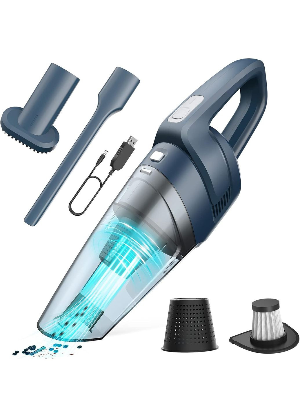 Аккумуляторный 8 кПа с сильным всасыванием, Автомобильный пылесос Аккумуляторный, Мини-портативный аккумуляторный пылесос, 30 мин Unbranded (317195330)