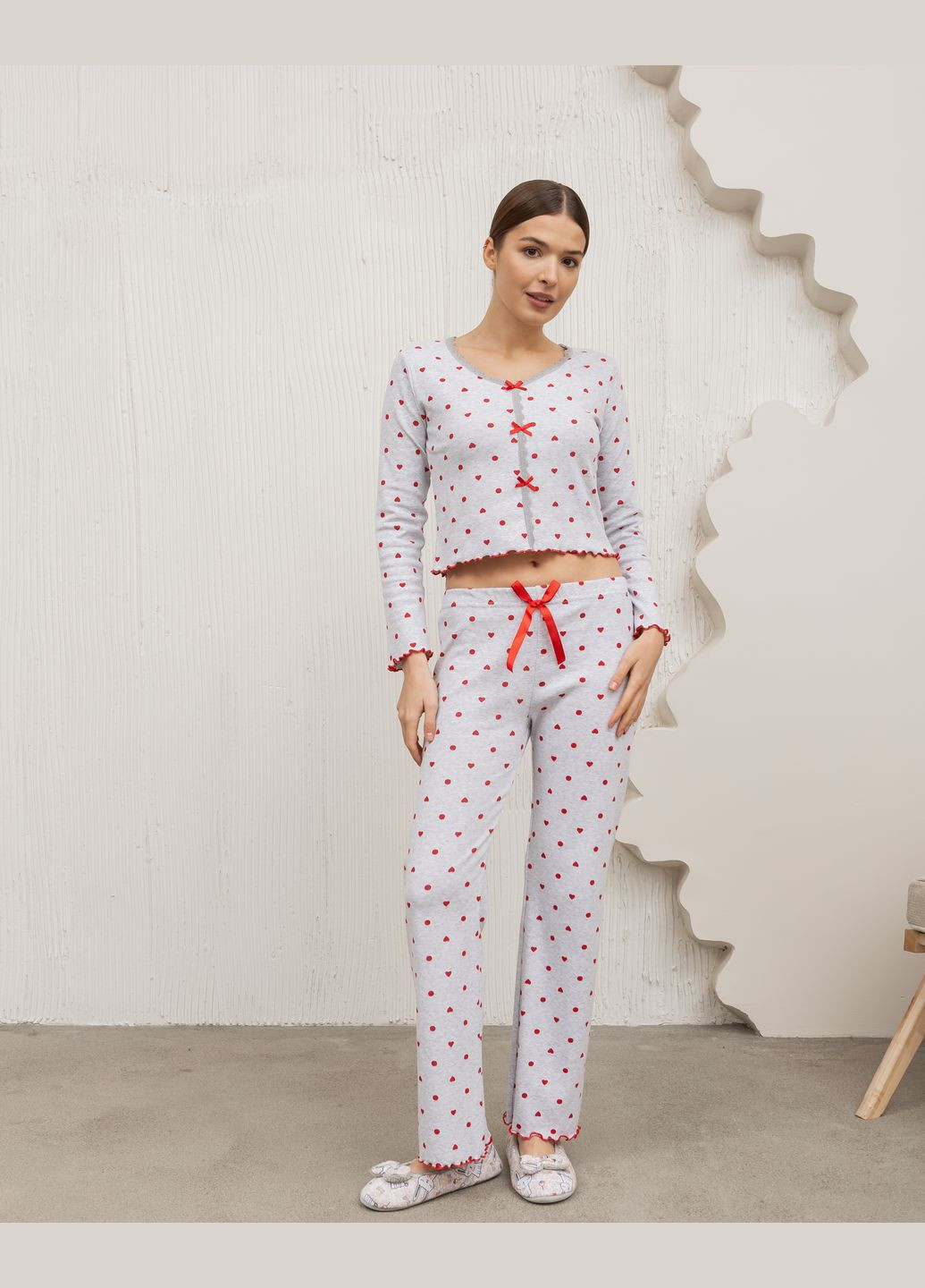 Світло-сіра комплект жіночий зі штанами Nicoletta