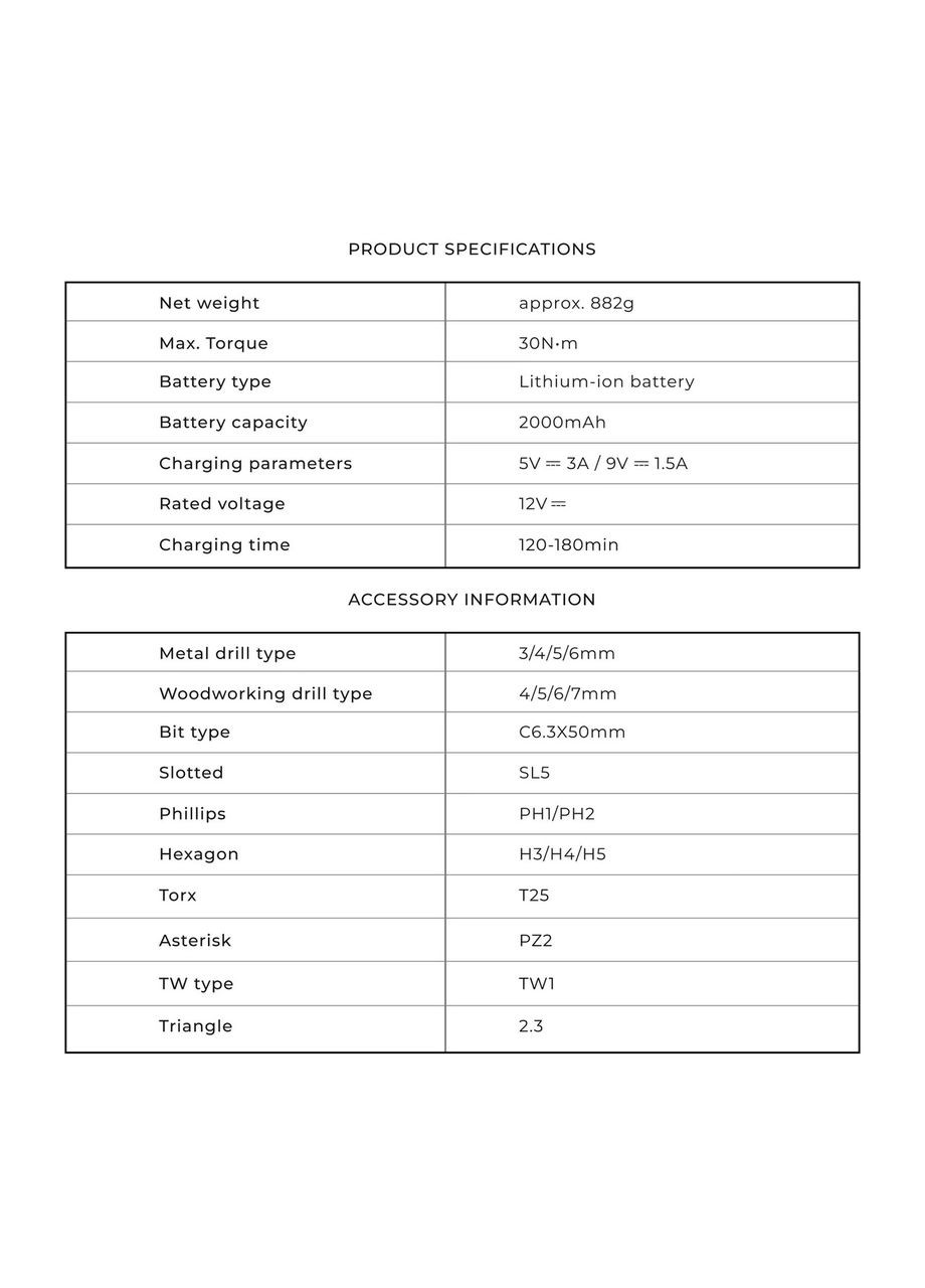 Аккумуляторная дрель - шуруповерт 12 V BASIC DIY Cordless Brushless Drill HOTO (293347036)