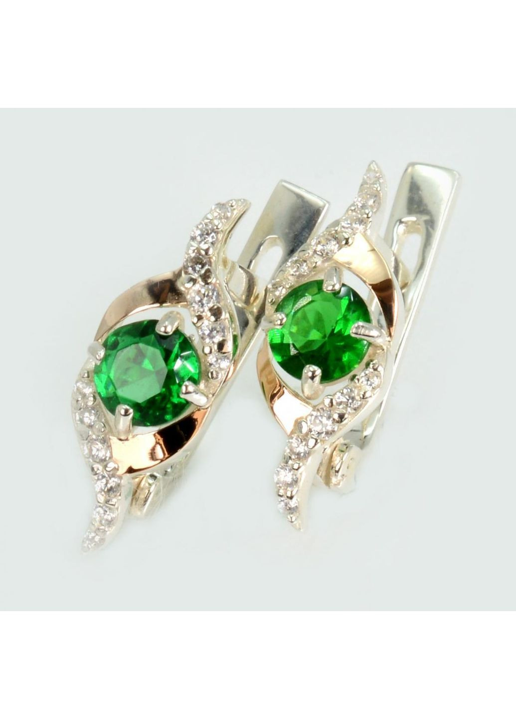 Серебряные серьги с золотыми накладками Silver Style (367112817)