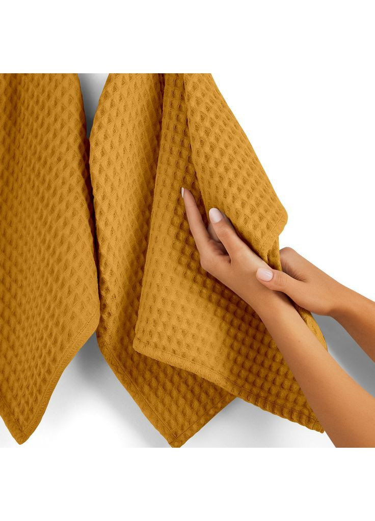 Вафельные полотенца Curcuma Greek Waffle Горчичный 2 шт Cosas горчичный