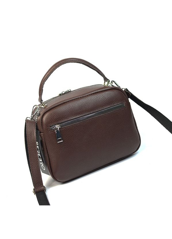 Коричневая маленькая женская молодежная кожаная сумочка кросс-боди через плечо Serebro (315370737)