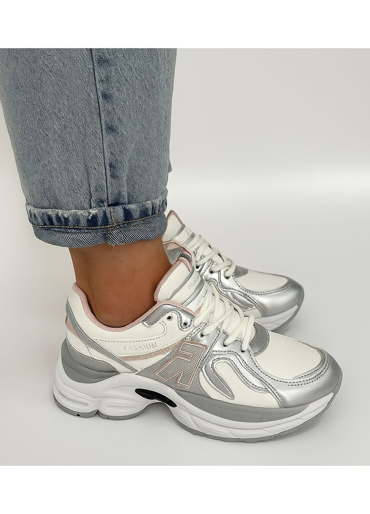 Жіночі стильні кросівки білі (B007) No Brand білі демісезони (360965436)