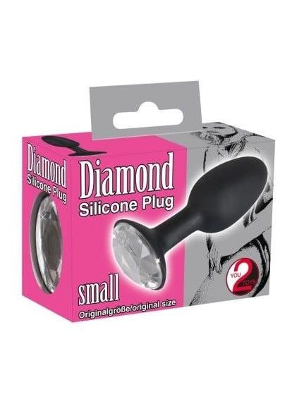 Анальна пробка зі стразом You2Toys Butt Plug Diamond S, силікон, чорна No Brand (294181759)