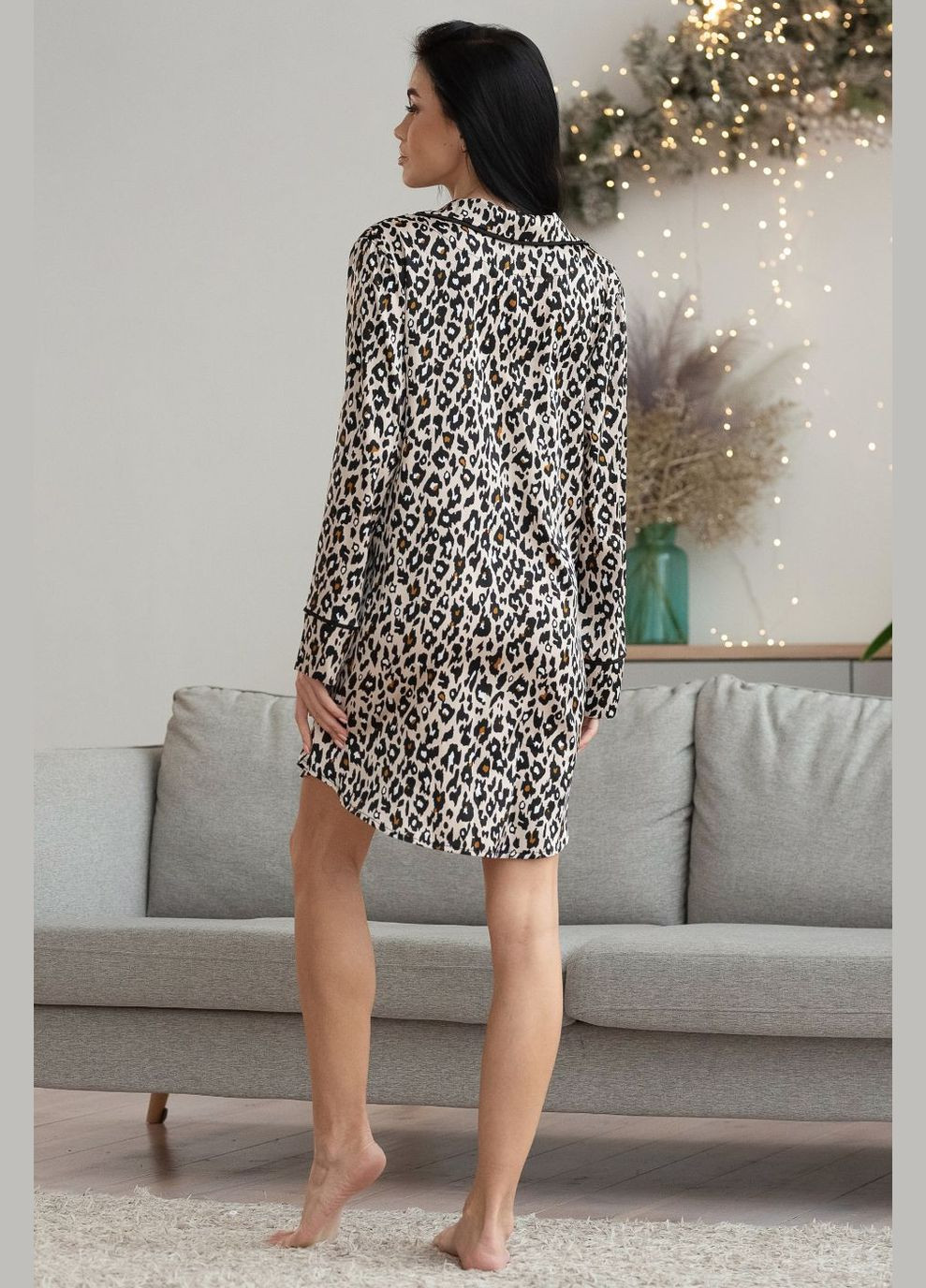 Сорочка жіноча на гудзиках Р1580 Леопард MiaNaGreen (316714539)