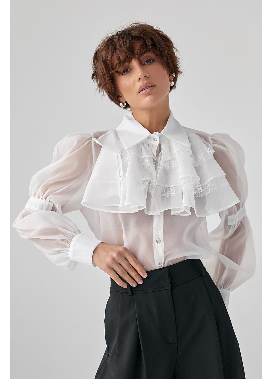 Белая вечерний рубашка Lurex