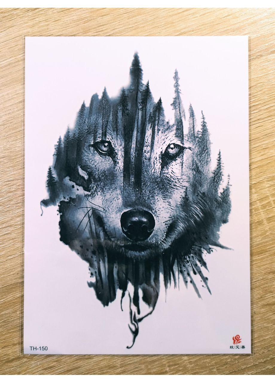 Тимчасове тату з вовком TH150 Tattoo (367623505)