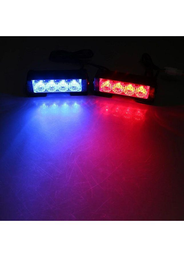 Яскраві світлодіодні автомобільні стробоскопи КРАСНО-СІННЯ, Проблискові маячки, поліцейські мигалки (2 LED) ABS (369165394)