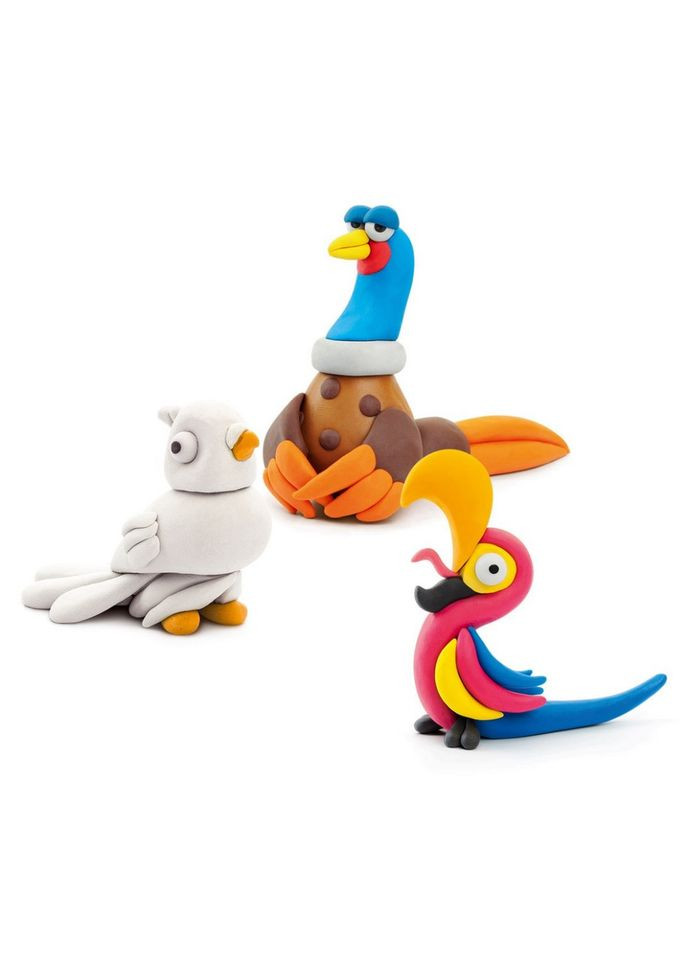 Набір пластиліну "Птахи: Папуга Ара, Фазан, Голуб" ЛІПАКА 60025-UA01 самостійно твердіє Lipaka (367964697)