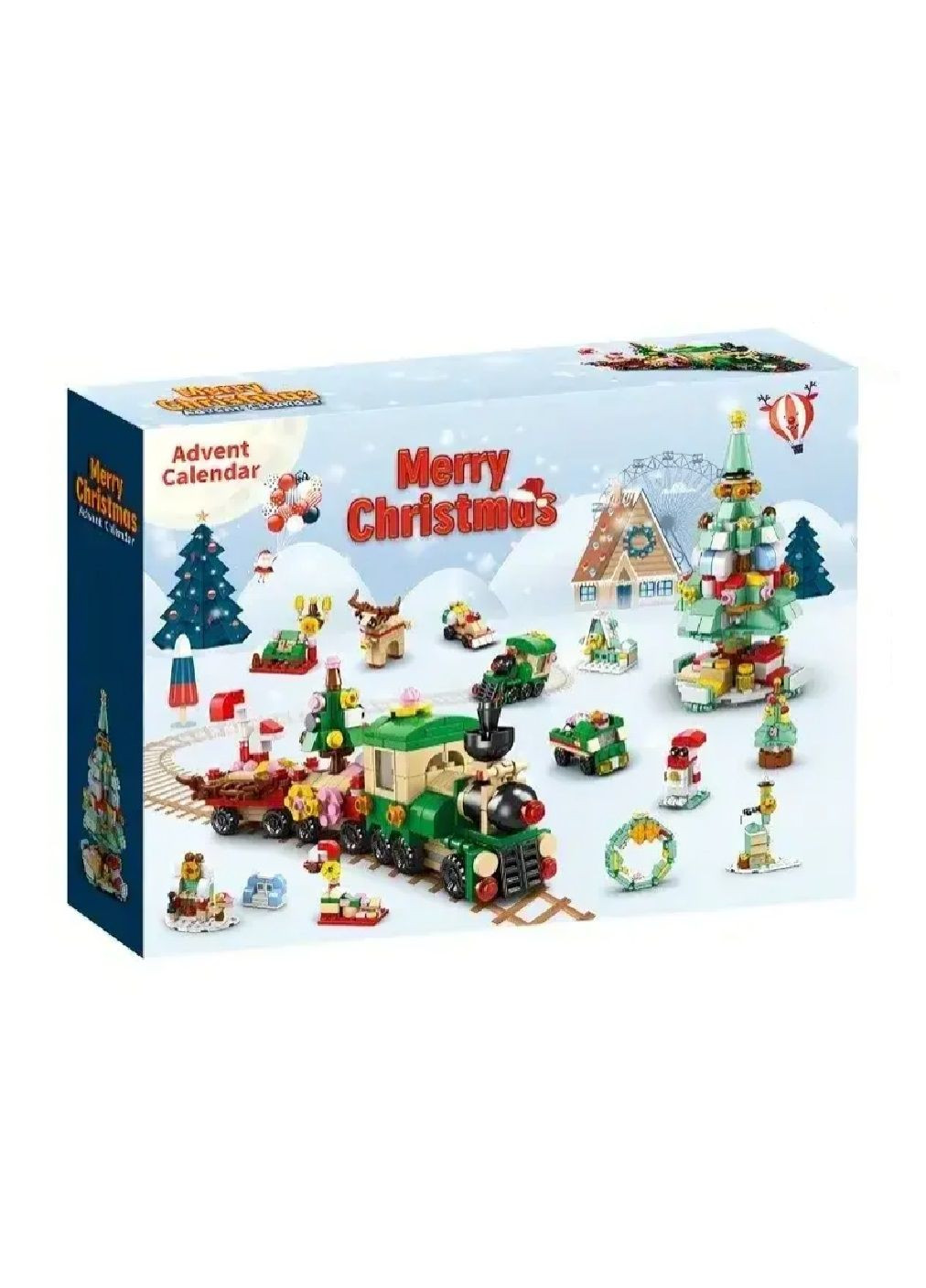 Подарунковий новорічний конструктор адвент календар комплект будівельних блоків 544 деталі 12 віконець (481352-Prob) Unbranded (361132388)