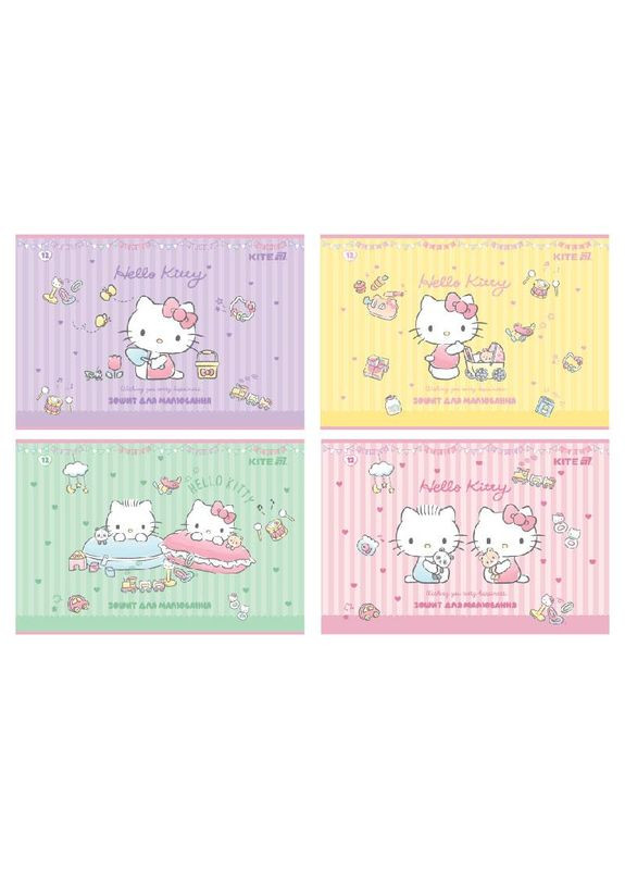 Зошит для малювання А4/12арк. " " /HK25-241-1/ скоба, софт тач + УФ лак, Hello Kitty (20/160) Kite (367752416)